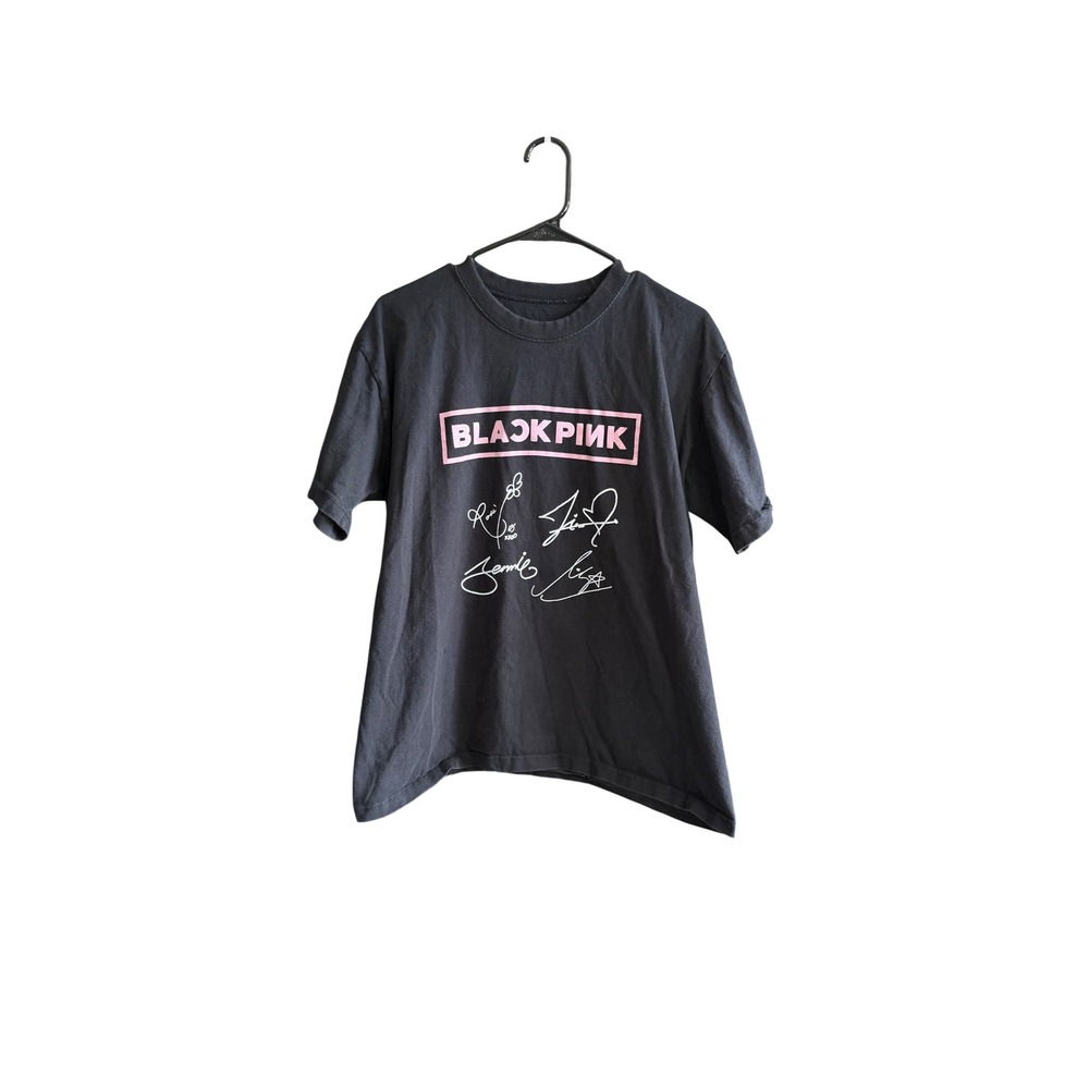 Blackpink Signature Graphic T-Shirt‎ Mens Large Black K-Pop Merch Boxy Fit